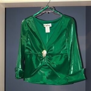 Cachet size 8 green dressy blouse new‎ without tags